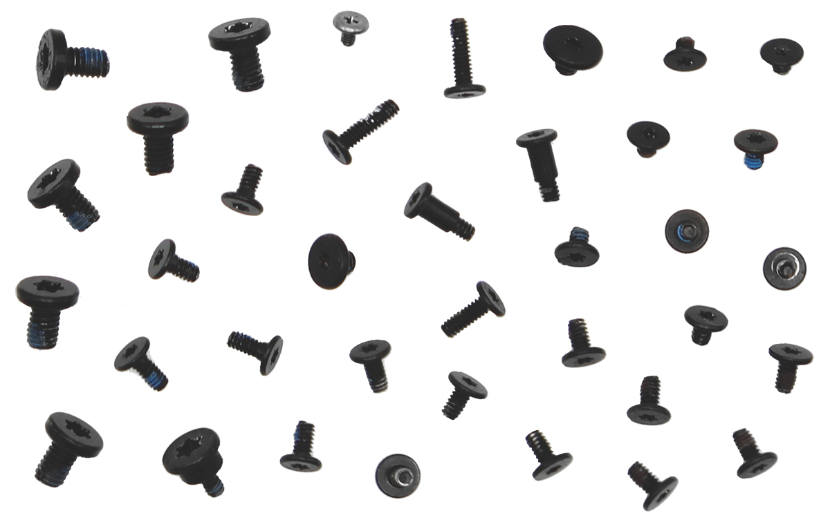 999-0001 - Screws / Screws Full Set/Kit, 32+ Pieces for MacBook Pro Retina 13-inch Mid 2014. Screw Location(s): 
